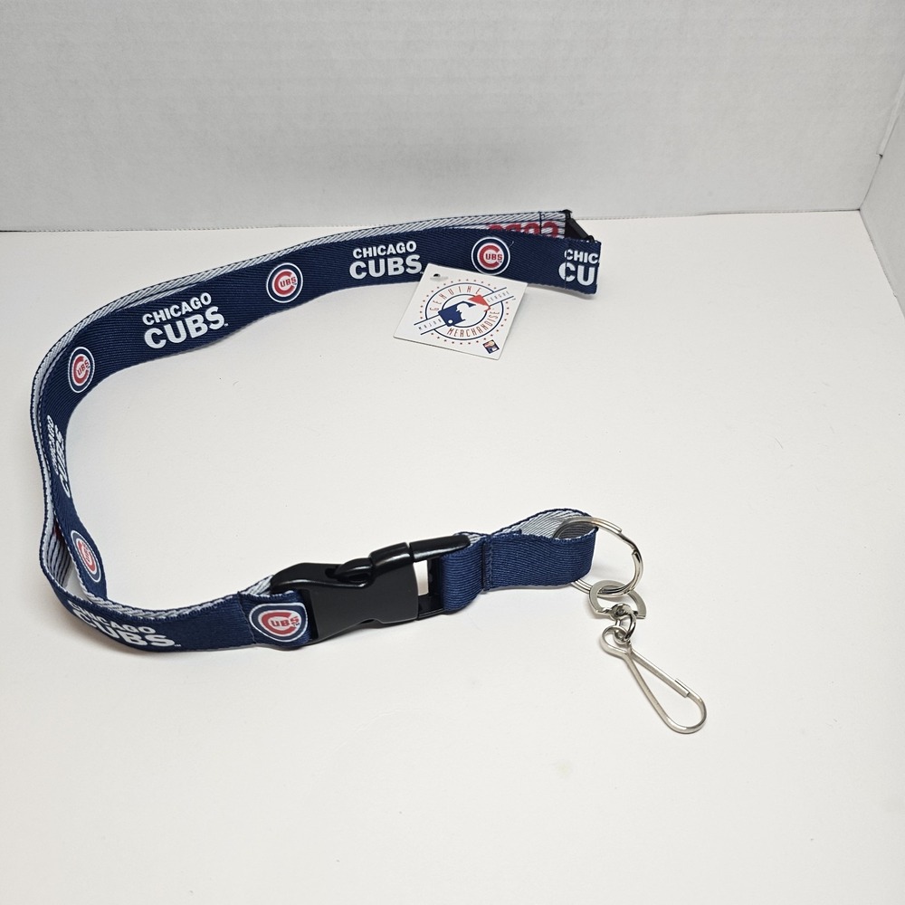 Chicago Cubs Breakaway Lanyard Blue Double Sided Logo MLB Fan Gear New with Tags
